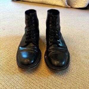 Saint Laurent Black Lace Up Boots Sz 43